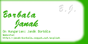 borbala janak business card